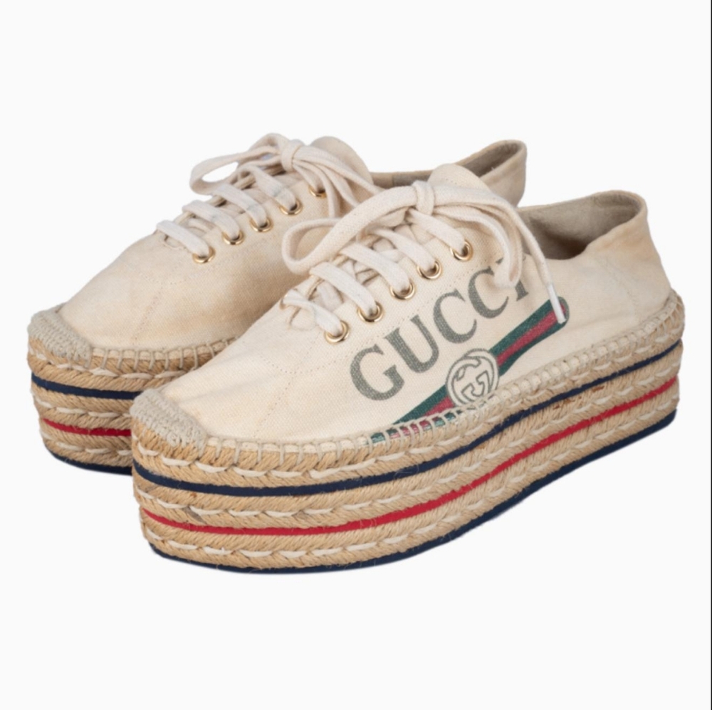 Gucci Web Accent Canvas Espadrille Sneakers size 38 - Picture 14 of 14